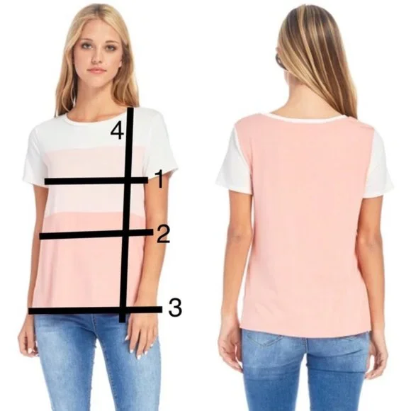 Pink Colorblock Short Sleeve Tee - Picture 7 of 8
